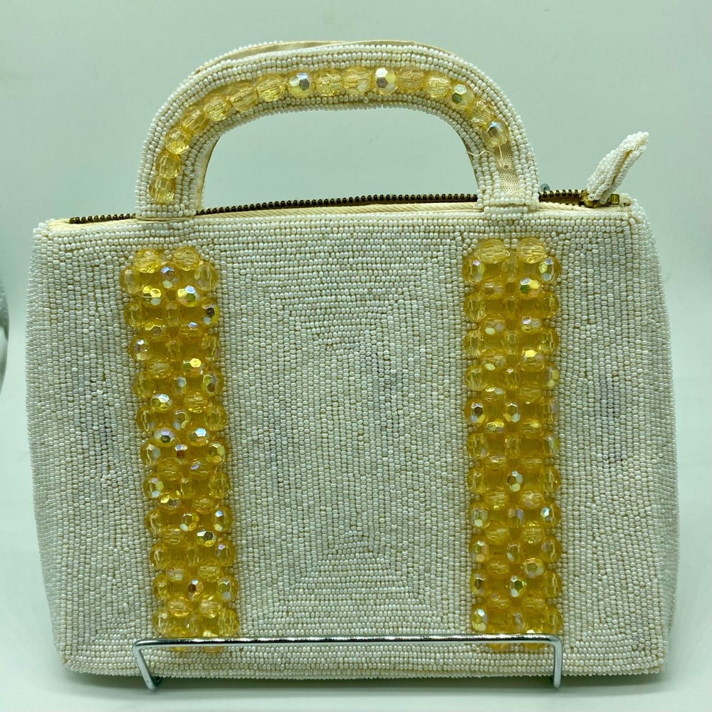 Debbie Elegant Beaded Handbag with Gold Accents vintage Made in Japan
